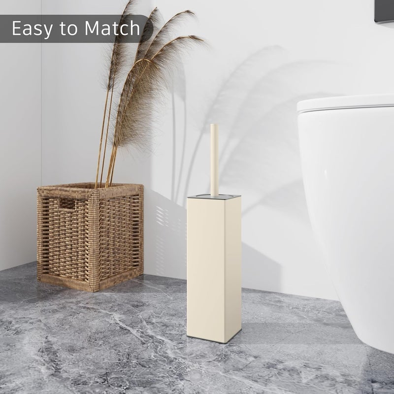 BVL Toilet Brush and Holder Set White Freestanding for Bathroom - Image 3